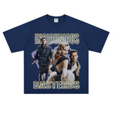 Film Star T Shirt Loose Heavy Weight Retro Street Cotton T-shirt American Men and Women