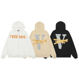 Vlone Hoodie Autumn/Winter Cardigan Hooded Sweater