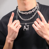 Chains Hip Hop Necklace Full Diamond I-Zircon Necklace INS Royalty St. Valentine's