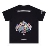 CHH Chrome Heart T Shirts Colorful Cross Flower Arm Short Sleeve
