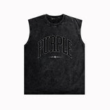 Purple Brand Distressed Tank T Shirts Distressed Sleeveless T-shirt Vest
