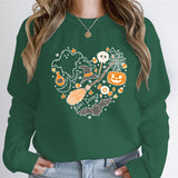 Fall Sweatshirt Women Heart Print