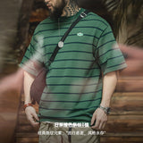 Mariner Shirt Mariner Workwear Pinstripe round Neck Short Sleeve T-shirt Cityboy Loose