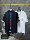 Chh Chrome Hearts T Shirts Rainbow gradual change Horseshoe Sanskrit Casual Short Sleeve T-Shirt