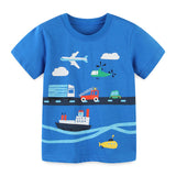 Boy T Shirt Summer Children's T-shirt Knitted Cotton Boys' round Neck