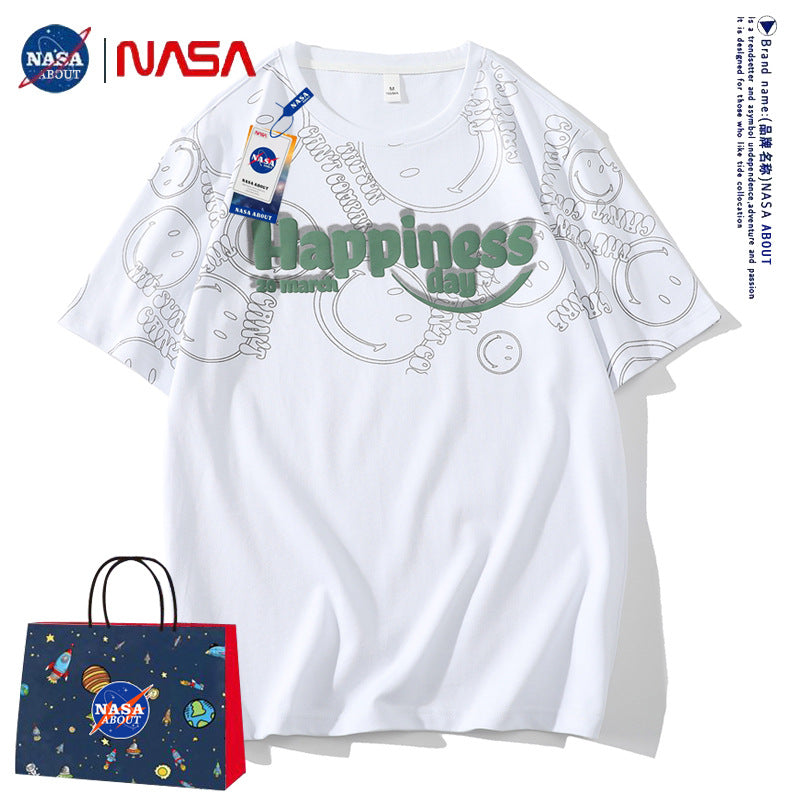 Nasa T-Shirt Summer Short-Sleeved T-Shirt Men'S And Women'S Loose T-Shirt Top