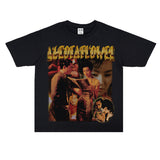 Film Star T Shirt Movie Trend Pure Cotton Short Sleeve Loose round Neck Nostalgic T-shirt