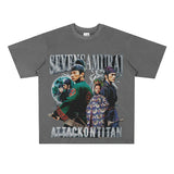 Film Star T Shirt Movie All-around Ambush Loose Retro Street Cotton Personality round Neck T-shirt Men and Women