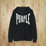 Purple Brand Distressed Hoodie Fashion Old Loose Hooded Sweater