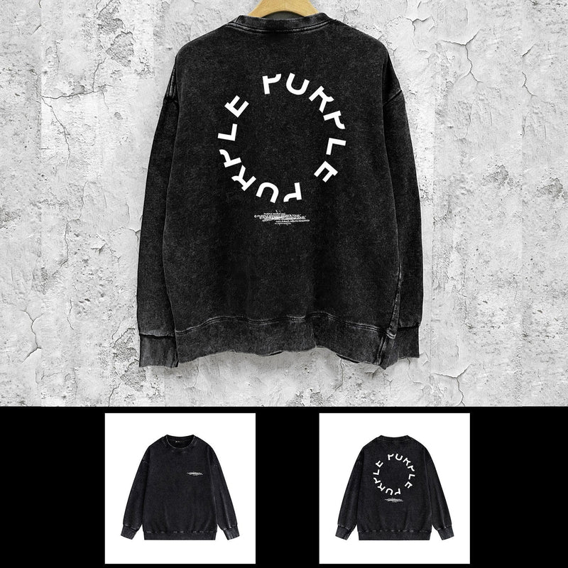Purple Brand Distressed Sweatshirt Retro Vintage Crew Neck Sweater