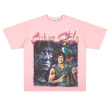 Film Star T Shirt Cotton Short Sleeve Loose Retro American Design T-shirt Men