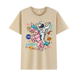 Basketball Sports T Shirt Short Sleeve T-Shirt Male Astronaut Loose Student