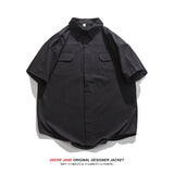Men's Shirts Summer Short-Sleeved White Shirt Men's Loose White Casual
