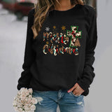 Christmas Letter Skeleton Hand Print Long Sleeve Crew