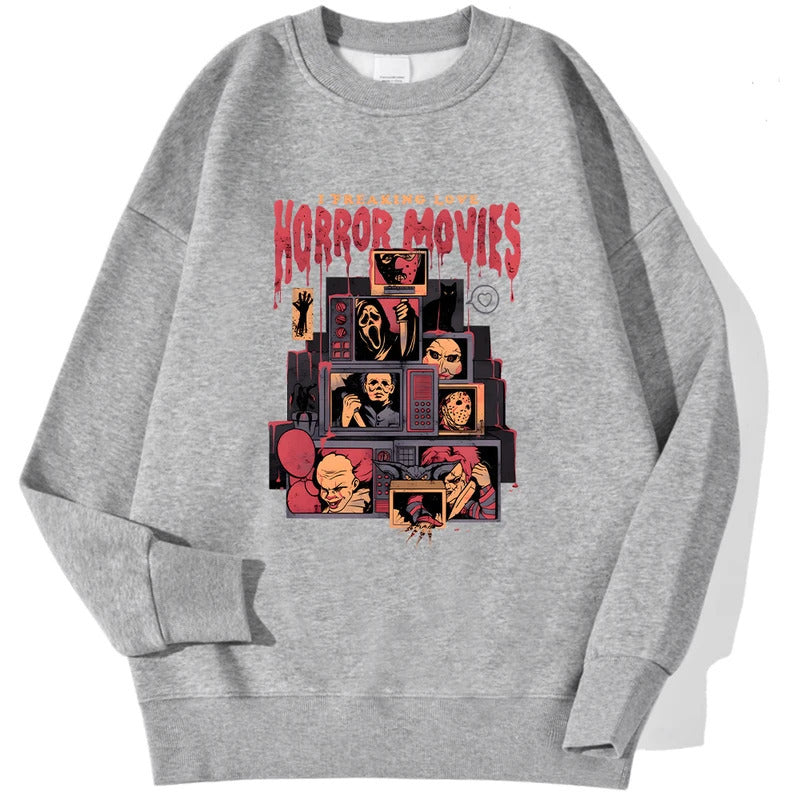 Fashion Womens Pullover I Freaking Love Horror Hoodies
