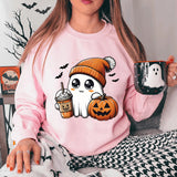 Women's Plus Cute Ghost Graphic Sweatshirts