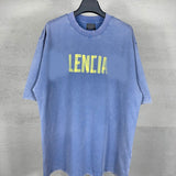 Men T-shirts Paris tape washed and worn old short-sleeved crew neck T-shirt