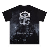 CHH Chrome Heart T Shirts Starry Sky Inkjet Leather Short Sleeve T-Shirt