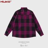 MIJKO Mens Jacket Loose Checked Jacket