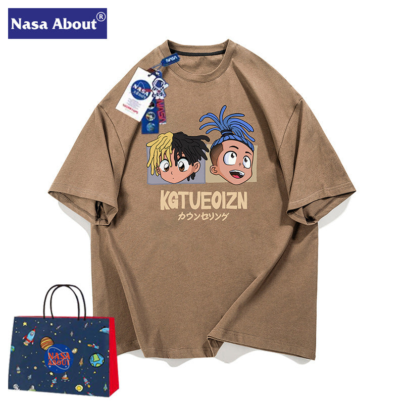 Nasa T-Shirt Short-Sleeved T-Shirt Women'S Loose Couple Outfit Summer T-Shirt Top