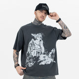 ERD T Shirts Spring/Summer Graffiti Crack Print Short Sleeve T-shirt