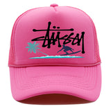 Stussy Hat Printed Truck Mesh Cap Outdoor Surfing Casual Sun Hat