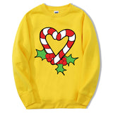 Christmas Hoodies Candy Cane Heart Hip Hop Fleece Round