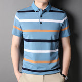 Mariner Shirt Summer Casual Loose-Fitting T-shirt Striped Fashion Lapel Polo Shirt