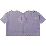 Gallery Dept T-Shirt Hand Painted Ink Splashing Alphabet Washed Retro Short Sleeve T-Shirt