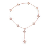 Chains Four-Leaf Clover Necklace with Diamonds and Gold Collarbone Chain St. Valentine's Spectrum