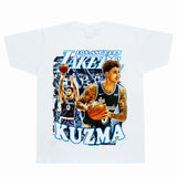 Basket Ball Star T Shirt Washed Worn-out Kelkuzma Short-Sleeved Printed T-shirt Vintage Pure Cotton