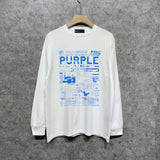 Purple Brand Long Sleeve T-Shirt Fashion Loose Long Sleeve Top