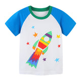 Boy T Shirt Summer T-shirt European and American Style Boys' Short Sleeve Children round Neck Cartoon Top