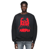 Purple Brand Distressed Sweatshirt Retro Vintage Crew Neck Sweater