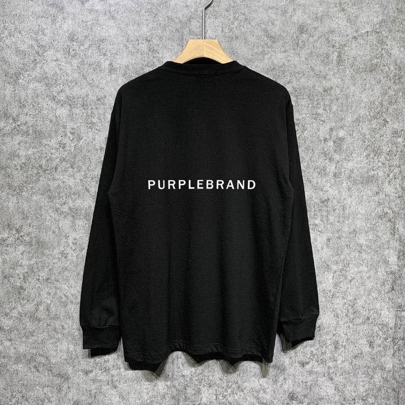 Purple Brand Long Sleeve T-Shirt Fashion Loose Long Sleeve Top