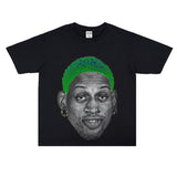 Film Star T Shirt Washed Old American Round Neck Loose T-Shirt Retro Short Sleeve