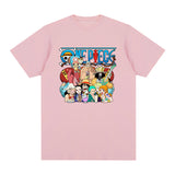 ONE PIECE T-shirt Vintage Cotton Youth Men Retro Oversized