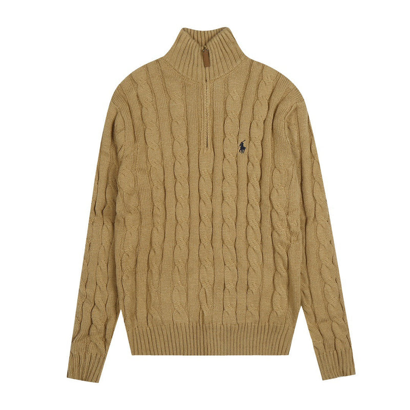 Ralph Lauren Coat RL Ralph Pony Standard Vintage Half Zip Sweater Loose Lazy Style Knitted