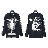 HS long-sleeve T-shirt summer, loose pullover long-sleeve T-shirt