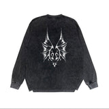 Purple Brand Distressed Long Sleeve Shirt Fashion Distressed Loose Long-sleeved Top