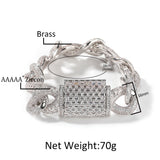 Chains Hip Hop Necklace Silver 16mm Mixed Zircon St. Valentine's Spectrum
