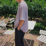 Mariner Shirt Short-Sleeved T-shirt Men's round Neck Summer Loose Casual Cotton