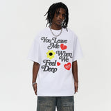 Vintage T-shirts Printed Short Sleeve T-Shirt Loose Cotton