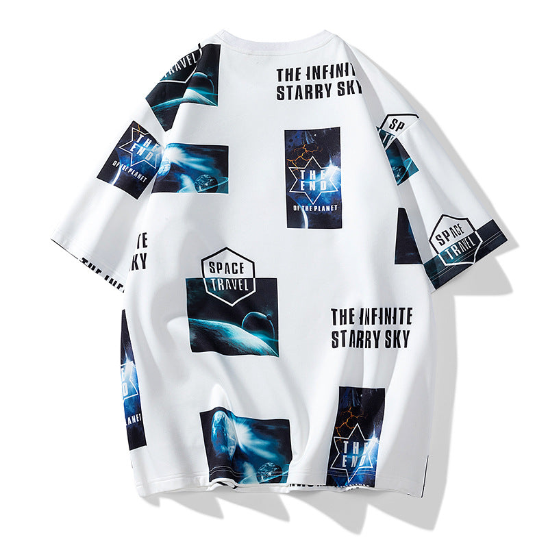 Nasa T Shirt Short-Sleeved T-Shirt Summer Learning Half-Sleeve T-Shirt Summer Wear