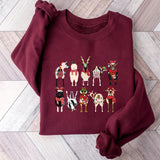 Autumn and winter new round collar Christmas sheep pattern