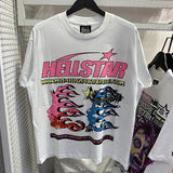 Hellstar T Shirt Abstract Printing Casual Loose