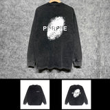 Purple Brand Distressed Long Sleeve Shirt Fashion Distressed Loose Long-sleeved Top