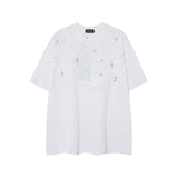 CHH Chrome Heart T Shirts CH Gypsy Hot Diamond Cross Crew Neck Short Sleeve T-Shirt