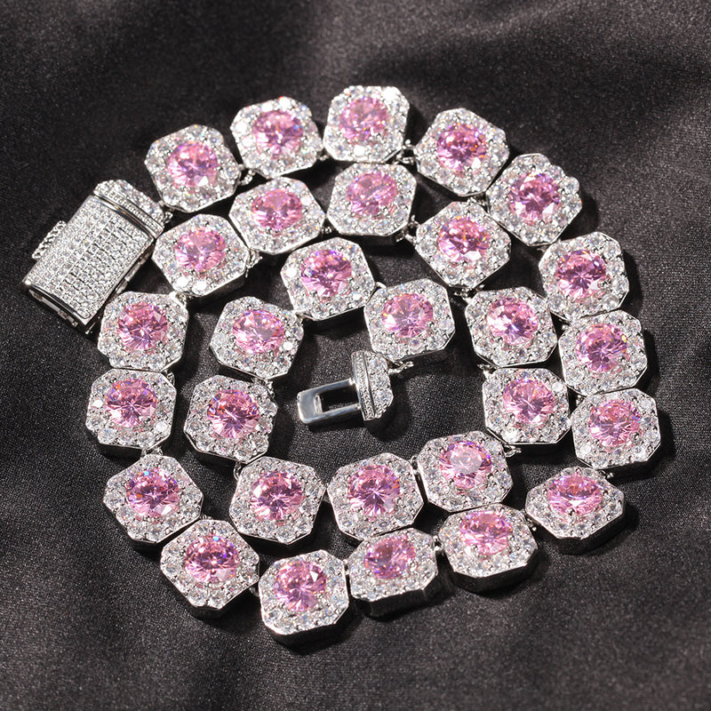 Chains Copper Inlaid Zircon Rock Sugar Necklace Zircon St. Valentine's