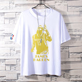 Basketball Sports T Shirt Nba Basketball Clothes James Printed Short Sleeve T-Shirt Men'S Cotton Loose